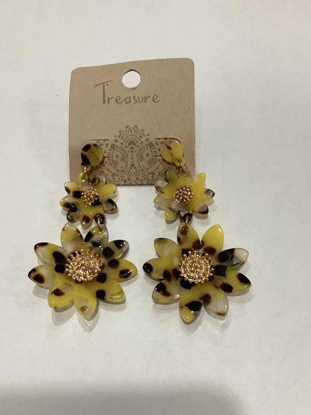 Yellow‎ Floral Drop Earrings